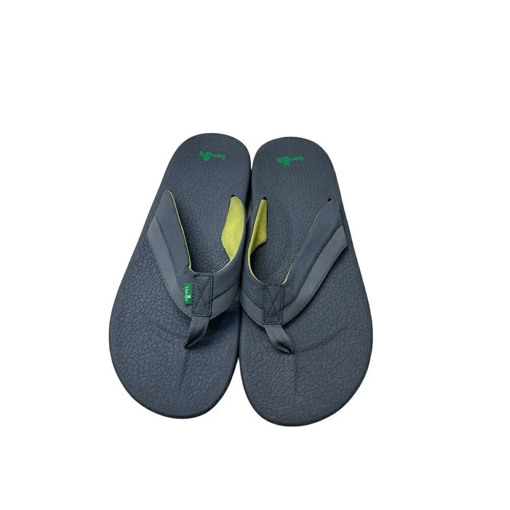 SANUK Brumeister A13 Charcoal/Lightening Flip Flop Thongs Shoes Men's Size 14